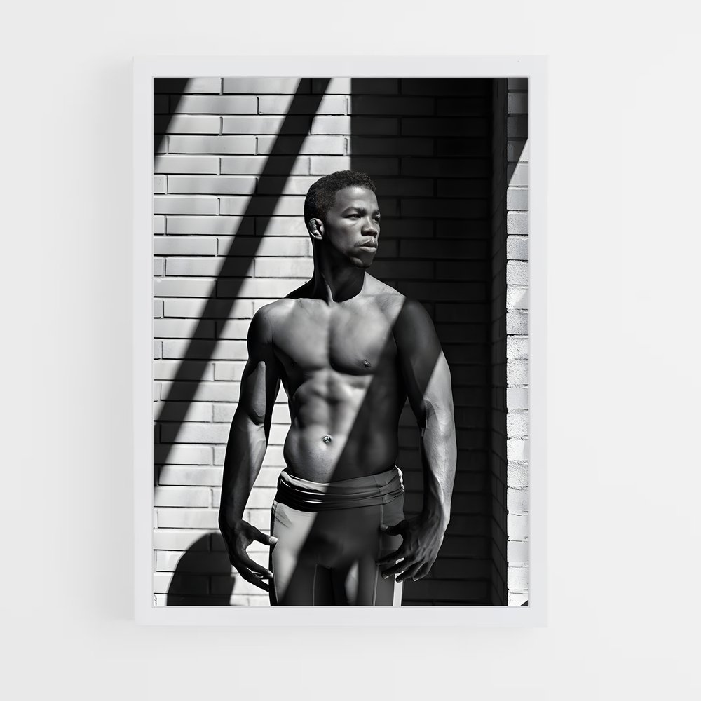 Poster L'Énigme en Noir et Blanc – affiche Lutte (vue 3)